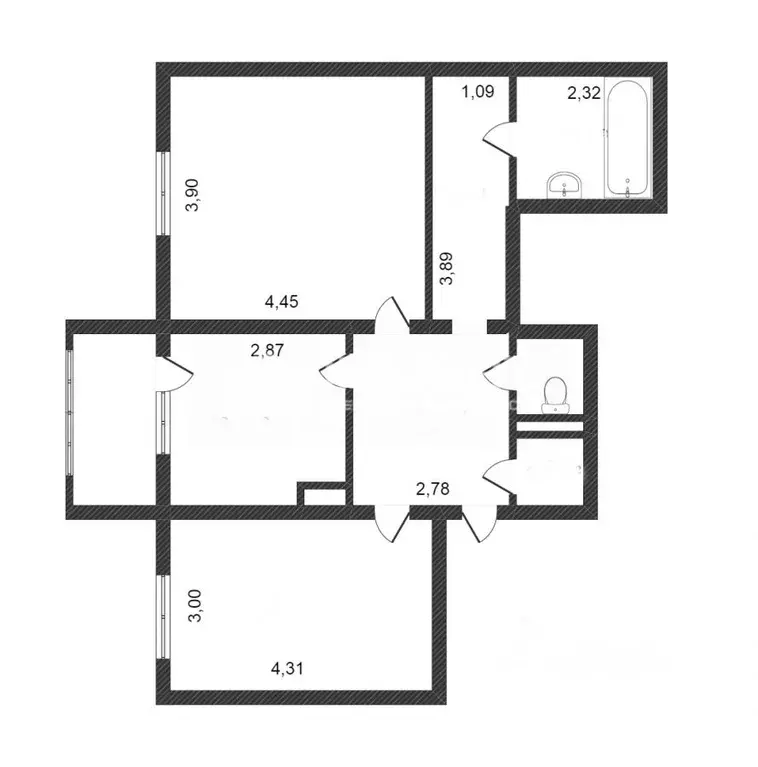 2-к кв. Ямало-Ненецкий АО, Новый Уренгой Оптимистов мкр, 3к1 (60.0 м) - Фото 1