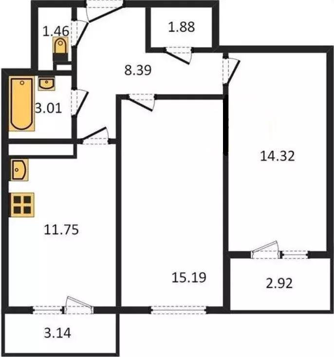 Продаётся 2-к квартира, 56 м - Фото 0