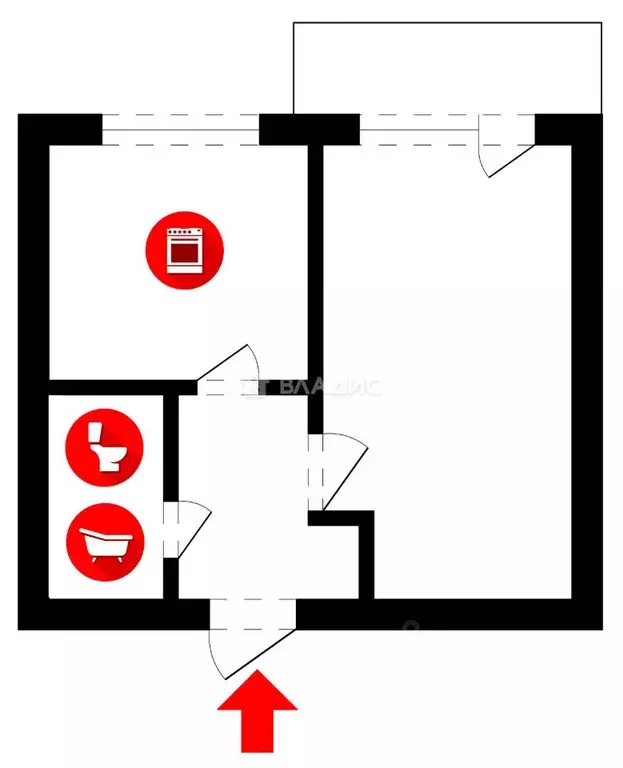 1-к кв. Владимирская область, Владимир ул. Верхняя Дуброва, 28 (20.4 ... - Фото 2
