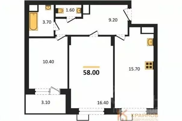 2-к кв. Воронежская область, Воронеж бул. Содружества, 6 (58.0 м) - Фото 0