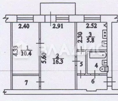 2-к кв. Воронежская область, Воронеж ул. Куколкина, 29 (42.9 м) - Фото 2