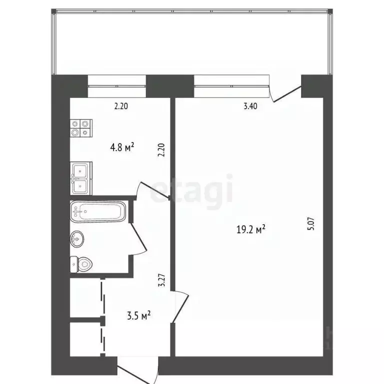1-к кв. Крым, Бахчисарай ул. Крымская, 6 (30.9 м) - Фото 2
