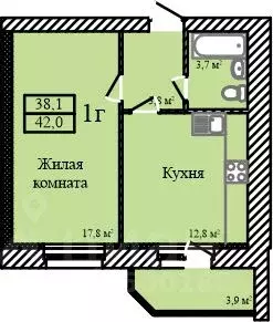 1-к кв. Тамбовская область, Тамбов ул. Имени С.И. Савостьянова, 3 ... - Фото 0
