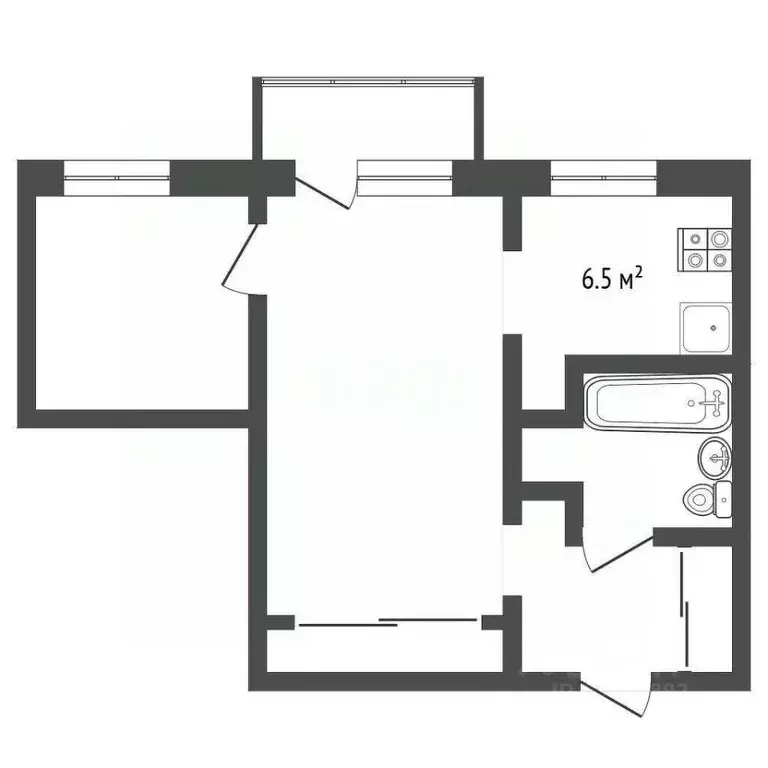 2-к кв. Вологодская область, Вологда Петрозаводская ул., 26 (38.4 м) - Фото 1