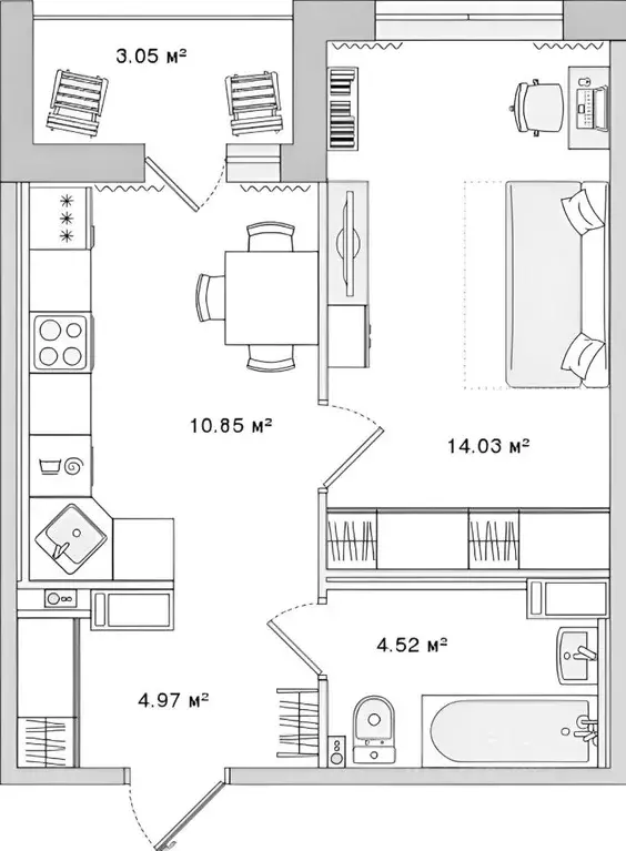 1-к кв. Санкт-Петербург Белоостровская ул., 10к1 (38.0 м) - Фото 1