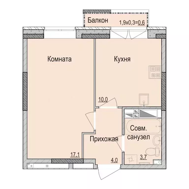 1-к кв. Удмуртия, Ижевск Камбарская ул., 94к4 (35.41 м) - Фото 1