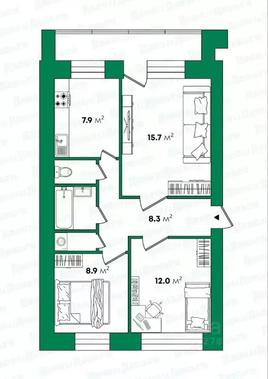 3-к кв. Кировская область, Киров ул. Красина, 7 (61.1 м) - Фото 1