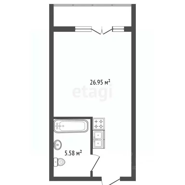 Студия Санкт-Петербург ул. Салова, 61 (38.5 м) - Фото 2