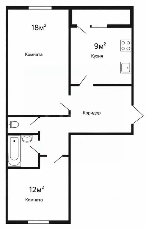 2-к кв. Чувашия, Чебоксары ул. Кадыкова, 14 (53.3 м) - Фото 1