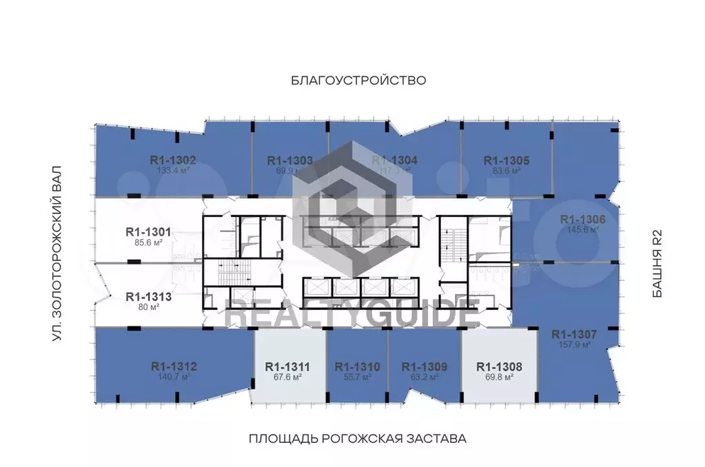 158 м2 Бизнес-центр  Stone Римская (Башня R1)  A - Фото 0