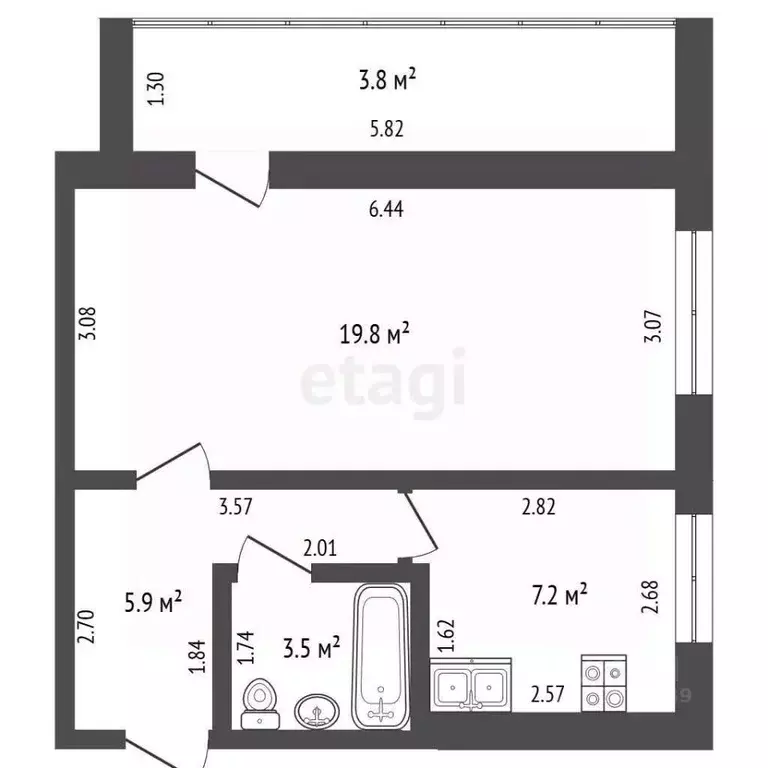 1-к кв. Башкортостан, Стерлитамак Солнечный мкр, ул. Караная Муратова, ... - Фото 0