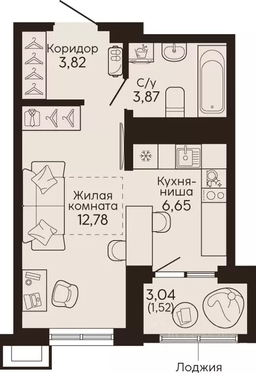 Студия Свердловская область, Екатеринбург Вокзальный жилрайон,  (28.64 ... - Фото 1