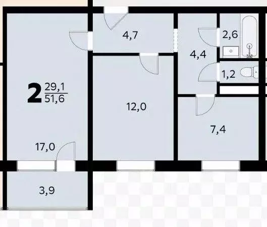 2-к кв. Оренбургская область, Кувандык ул. Маршала Жукова, 27 (51.0 м) - Фото 2