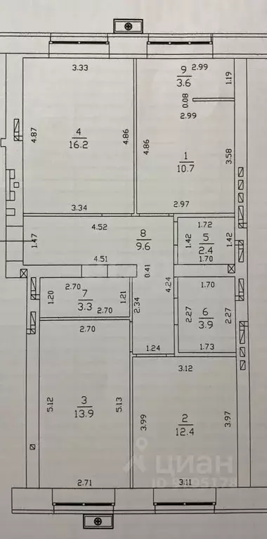 3-к кв. Татарстан, Казань ул. Азата Аббасова, 23А (76.0 м) - Фото 2