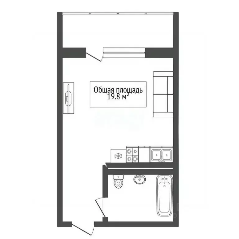 Студия Новосибирская область, Новосибирск ул. Виктора Уса, 7 (19.8 м) - Фото 1