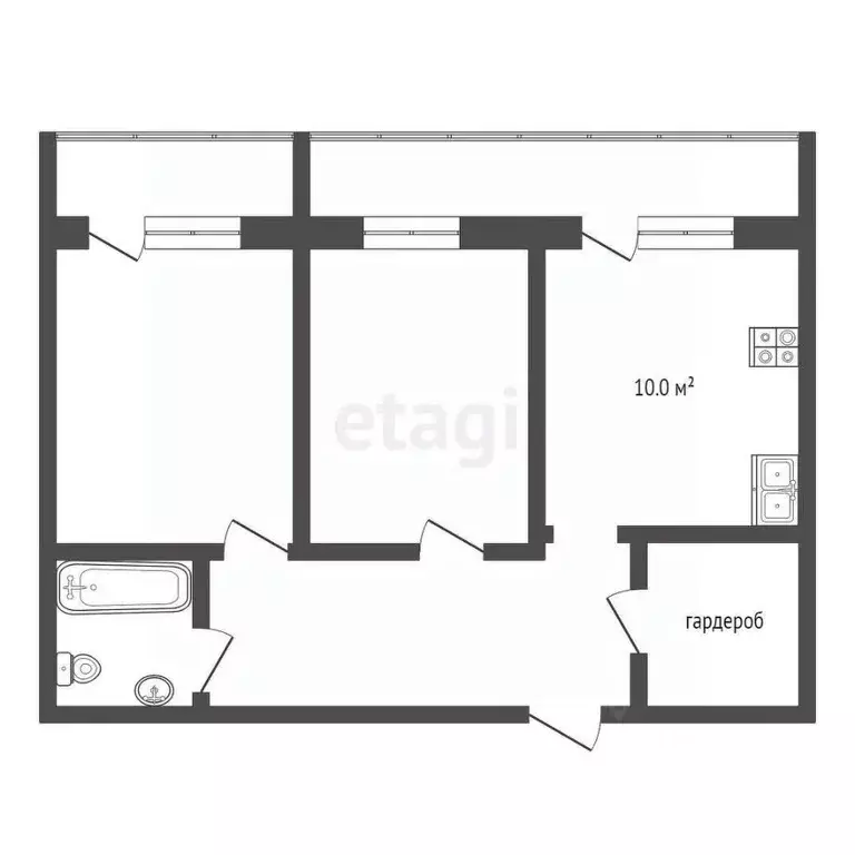 3-к кв. Коми, Сыктывкар Тентюковская ул., 304 (53.3 м) - Фото 2