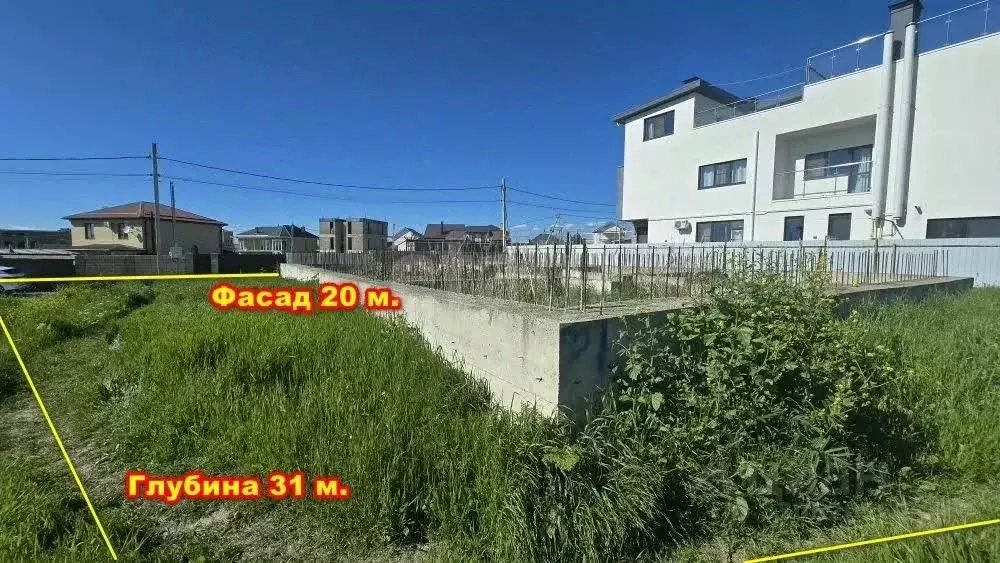 Участок в Краснодарский край, Анапа ул. Николая Овсянникова, 18 (6.2 ... - Фото 1