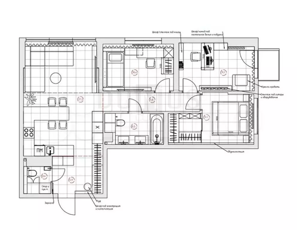 3-к. квартира, 79 м, 6/9 эт. - Фото 1