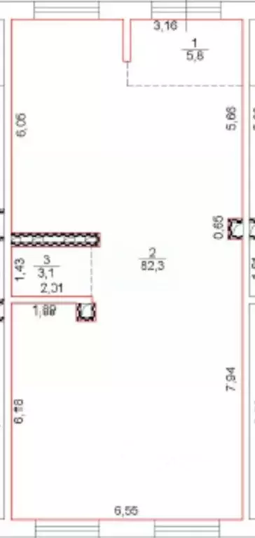 Помещение свободного назначения в Москва Рязанский просп., 2/2к2 (91 ... - Фото 1