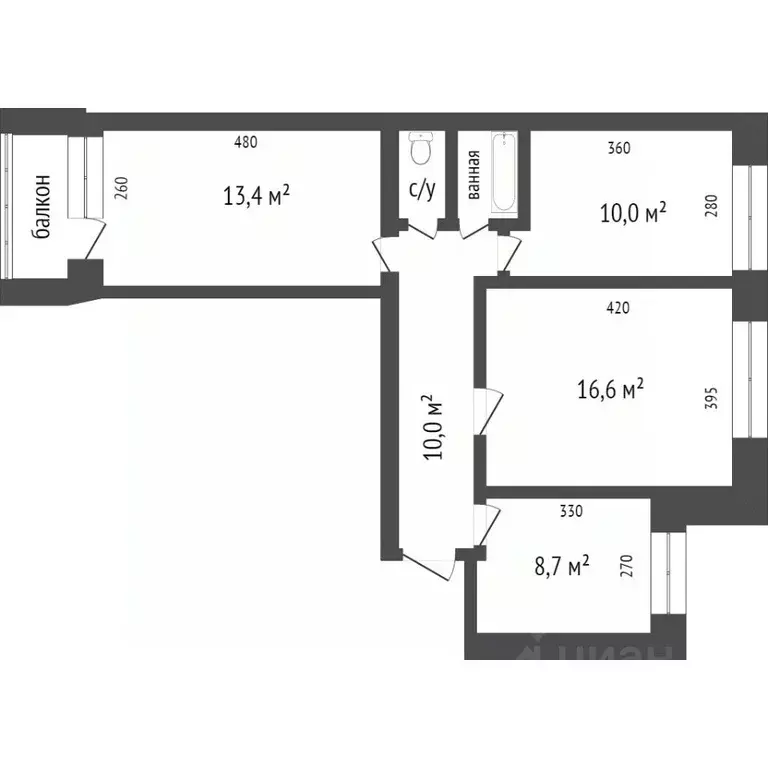 3-к кв. Красноярский край, Красноярск ул. Мирошниченко, 1 (61.9 м) - Фото 2