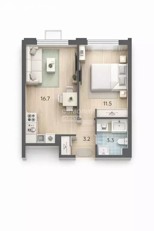 2-комнатная квартира: Москва, Производственная улица, 19Ак3 (34.7 м) - Фото 1