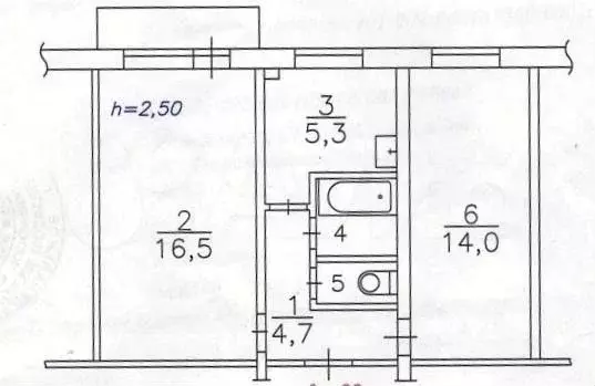 2-к. квартира, 44 м, 5/5 эт. - Фото 0