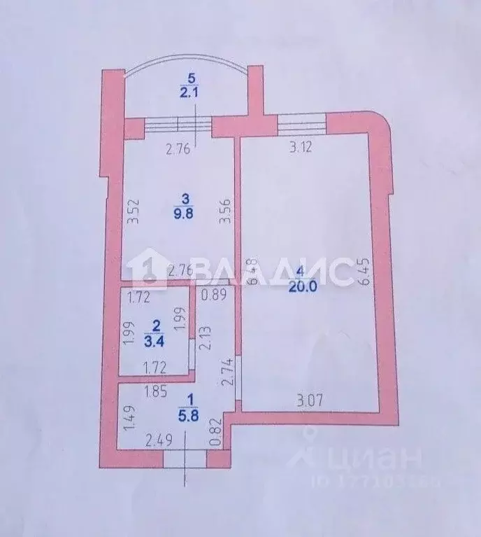 1-к кв. Краснодарский край, Ейск Коммунистическая ул., 85/7 (39.0 м) - Фото 2