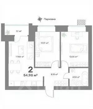 2-к кв. Нижегородская область, Выкса  (54.98 м) - Фото 0