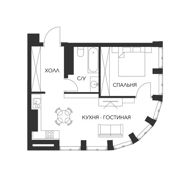 2-комнатная квартира: Москва, Дружинниковская улица, 15А (50 м) - Фото 1