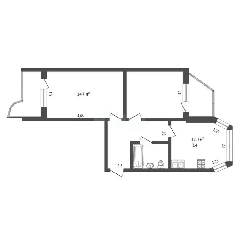 2-к кв. Московская область, Красногорск бул. Красногорский, 50 (72.0 ... - Фото 1