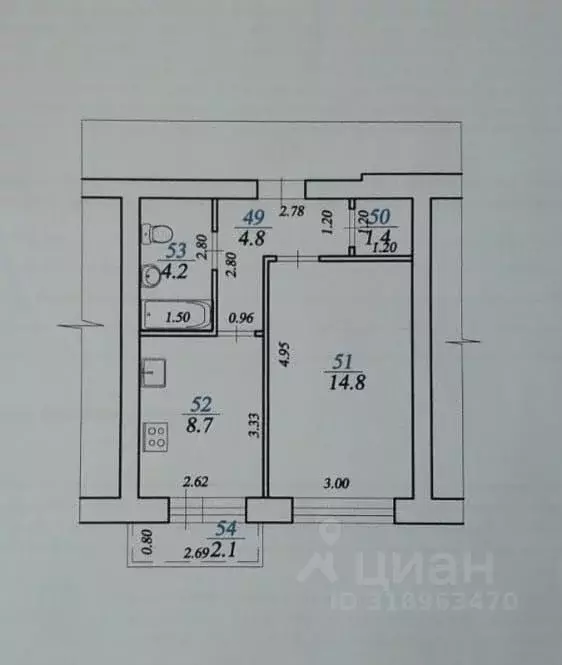 1-к кв. Самарская область, Самара ул. Василия Татищева, 12 (33.9 м) - Фото 1