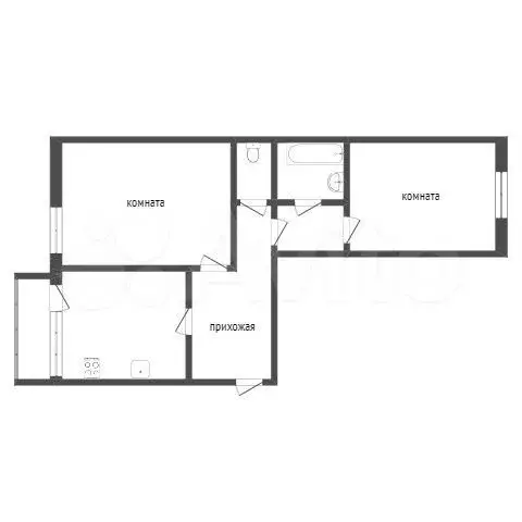 2-к. квартира, 53,9 м, 4/5 эт. - Фото 0