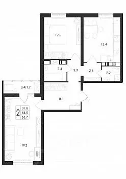 2-к кв. Воронежская область, Новоусманский район, пос. Отрадное ул. ... - Фото 1