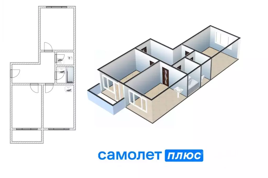 2-к кв. Кемеровская область, Кемерово Ленинградский просп., 53к3 (60.2 ... - Фото 0