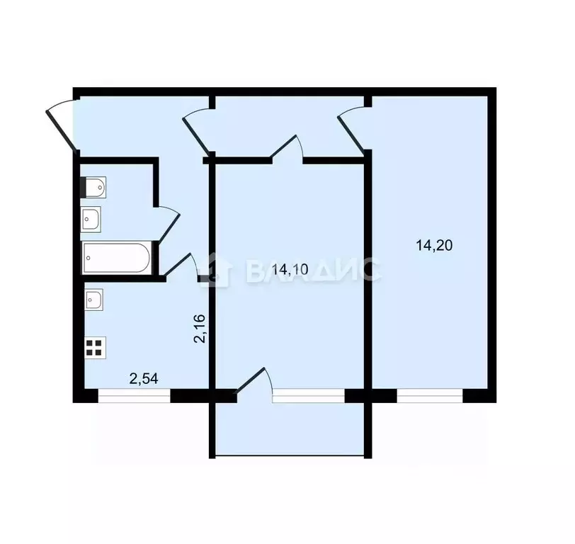 2-к кв. Санкт-Петербург Гданьская ул., 6 (45.0 м) - Фото 1