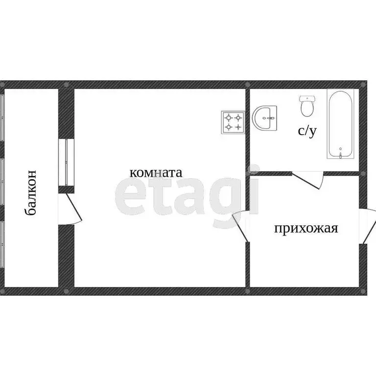 Квартира-студия: Иркутск, улица Семена Лагоды, 4/2 (32.8 м) - Фото 0