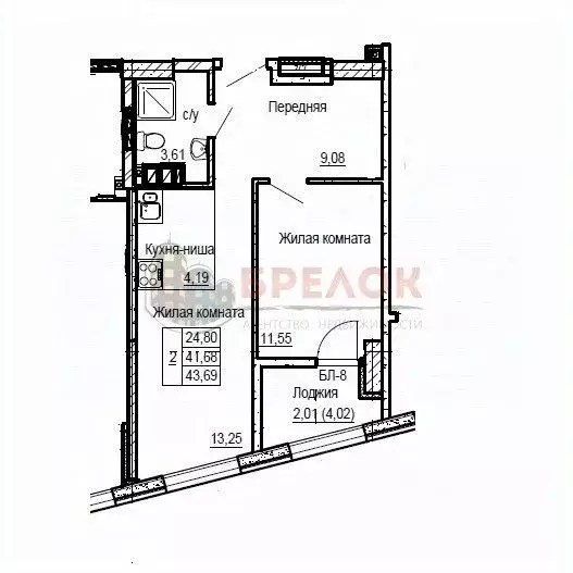 2-к кв. Ростовская область, Ростов-на-Дону Береговая ул., 73с2 (44.0 ... - Фото 1