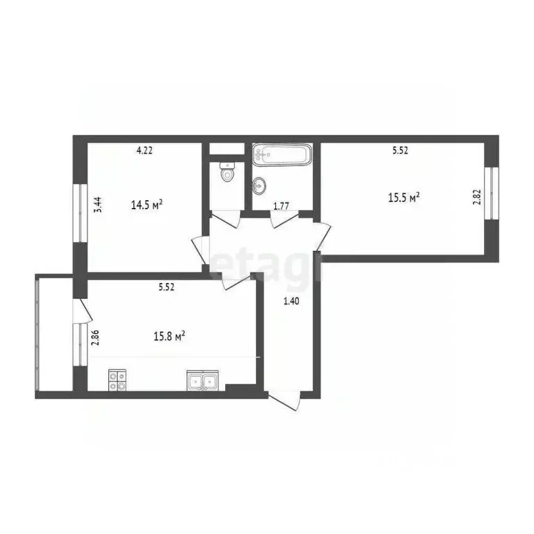 2-к кв. Мордовия, Саранск ул. Тани Бибиной, 3/6 (58.5 м) - Фото 1