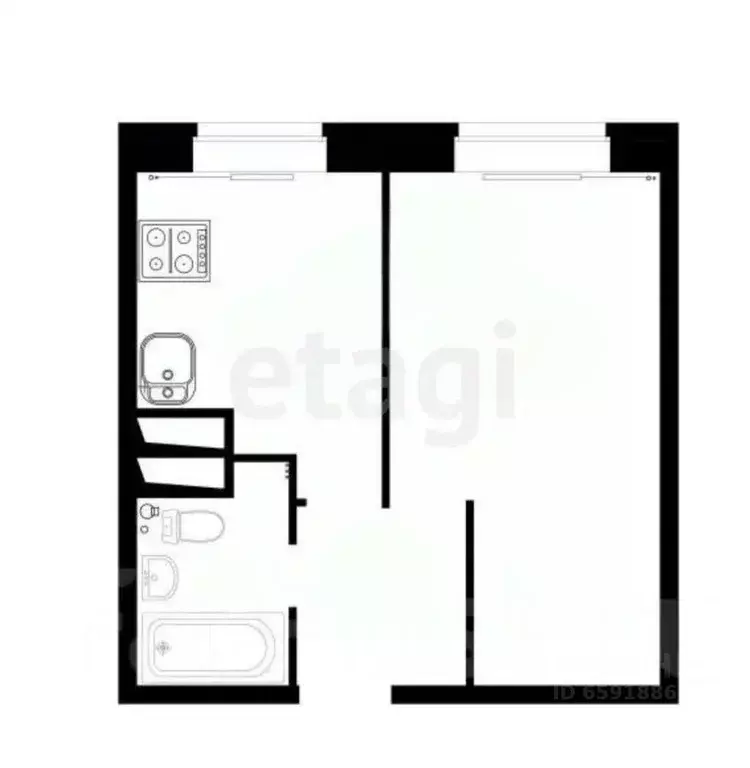 1-к кв. Тульская область, Тула городской округ, с. Осиновая Гора ул. ... - Фото 2