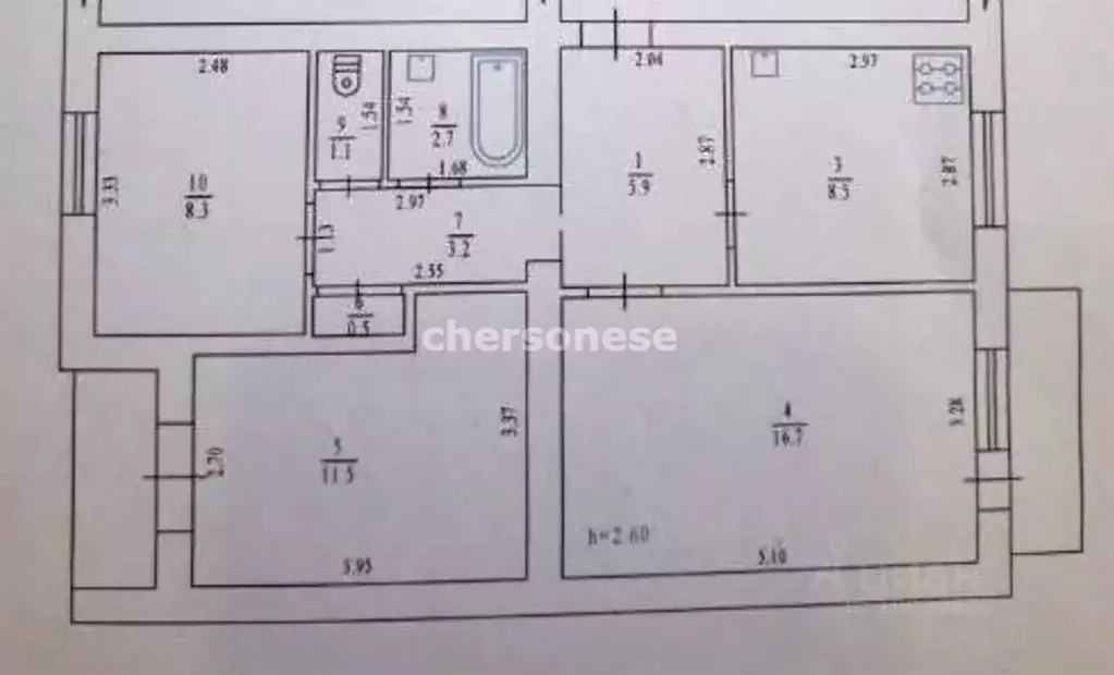 3-к кв. Севастополь ул. Адмирала Юмашева, 27 (72.0 м) - Фото 1