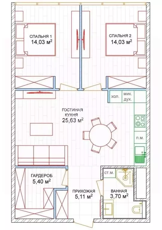 2-к кв. Краснодарский край, Геленджик ул. Мира, 40 (67.6 м) - Фото 1