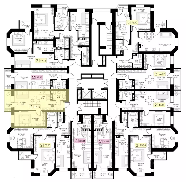 1-к кв. Тверская область, Тверь Урбан Парк жилой комплекс (47.4 м) - Фото 1