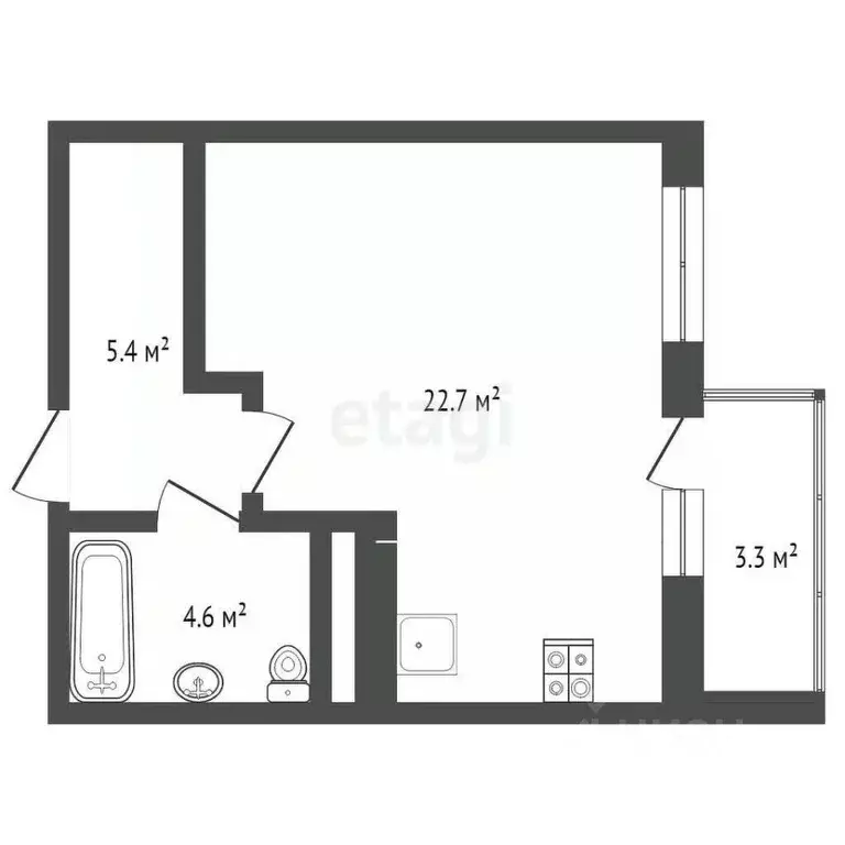 1-к кв. Самарская область, Самара проезд 4-й, 67А (33.7 м) - Фото 1