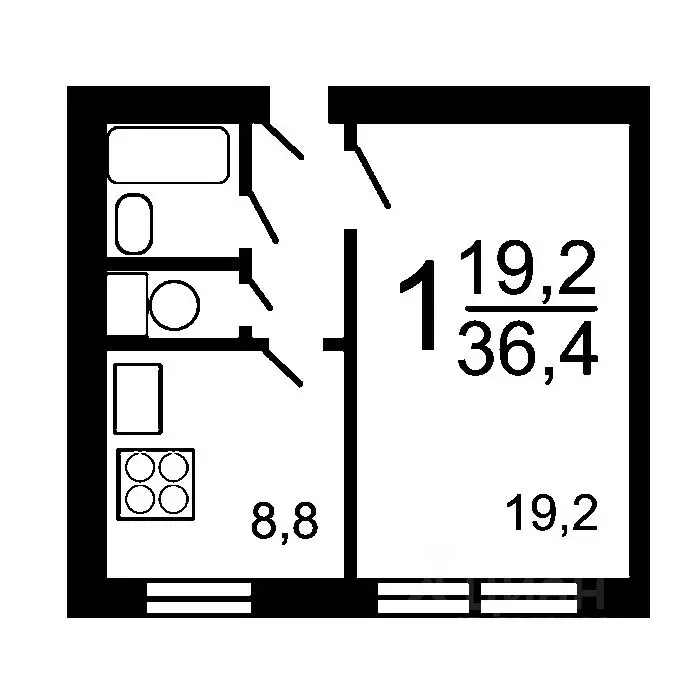 1-к кв. Тульская область, Тула ул. Болдина, 147 (37.6 м) - Фото 1