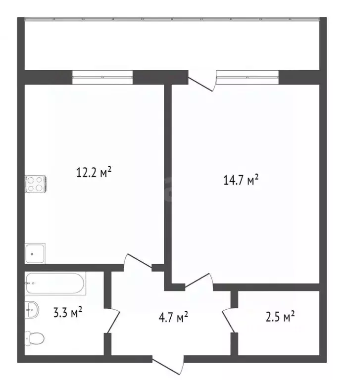 1-к кв. Тюменская область, Тюмень ул. Беляева, 27 (36.0 м) - Фото 2