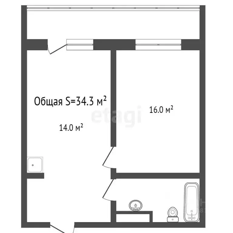 1-к кв. Брянская область, Брянск ул. Татьяны Николаевой, 10 (39.7 м) - Фото 1