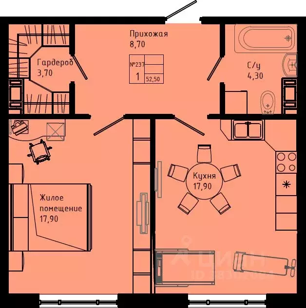 1-к кв. Ленинградская область, Коммунар г. Гатчинский муниципальный ... - Фото 1