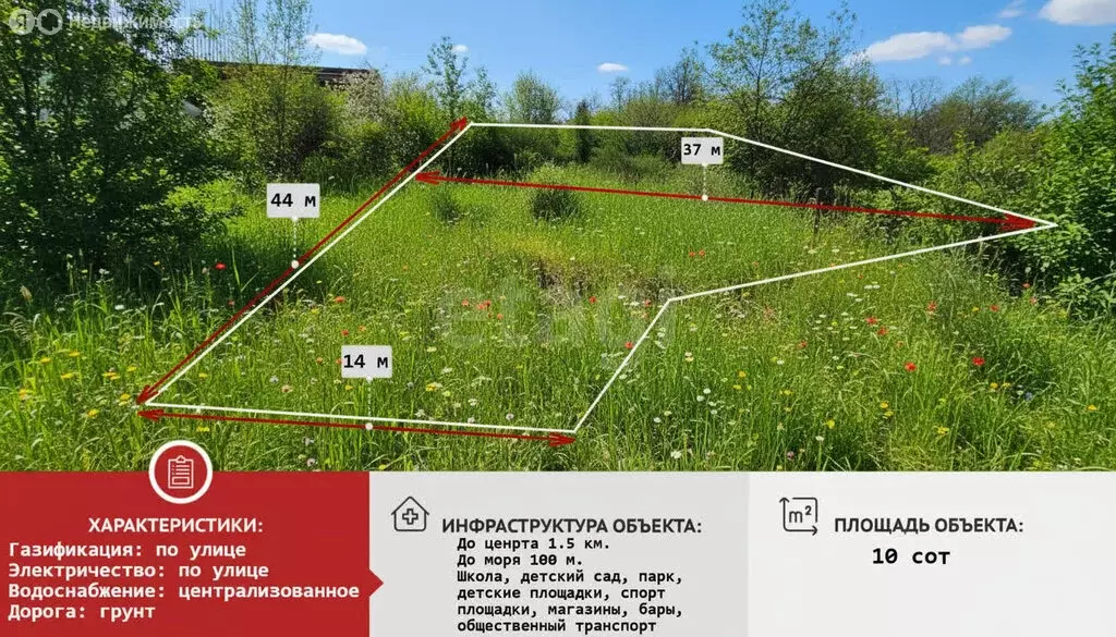 Участок в Партенит, Дачная улица (9.9 м) - Фото 1