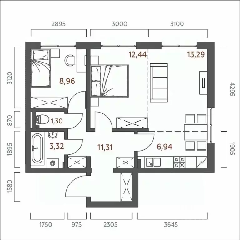 2-к кв. Иркутская область, Иркутск ул. 6-я Советская, 2 (57.56 м) - Фото 0