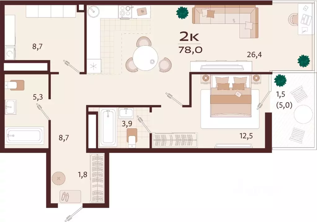 2-к кв. Крым, Ялта ул. Спендиарова, 5 (78.0 м) - Фото 1
